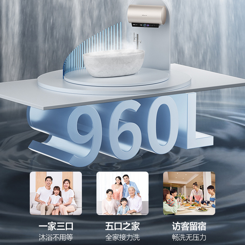 万和矿泉浴R8 一级能效 电热水器真速热 储水式电热水器80升家用增容E80-R8D1-30电热水器