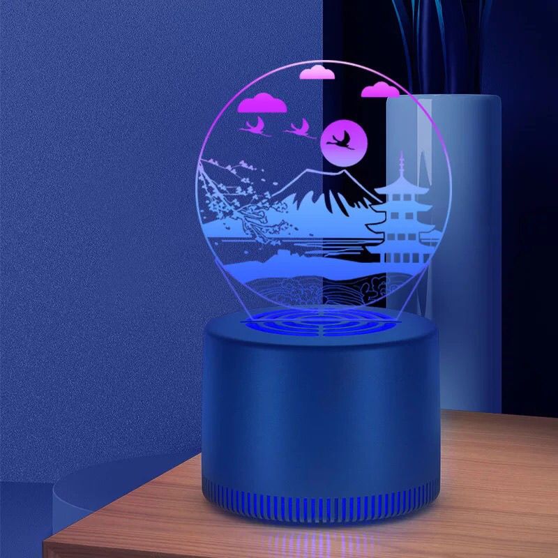 灭蚊器电蚊灯神器吸蚊捕蚊灭蚊灭蚊灯无辐射静音新款迷你家用卧室|富士:蓝色 不带适配器