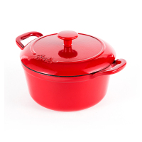 德国菲仕乐Fissler Calen食色系列20cm铸铁珐琅锅汤锅红色