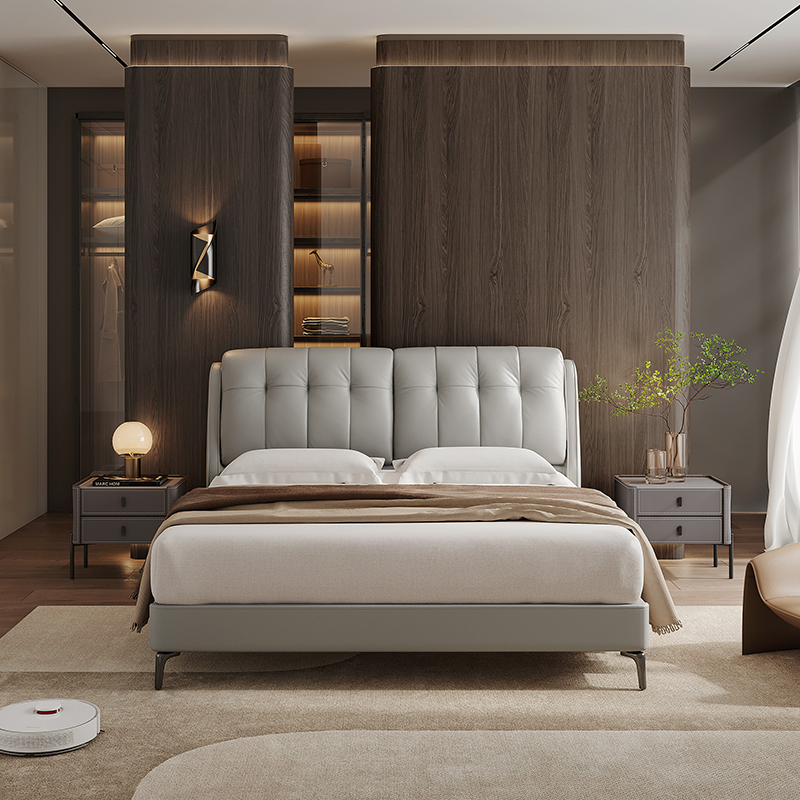 芝华仕cheers芝华仕意式轻奢真皮床简约主卧室婚双人软包大床高端大气