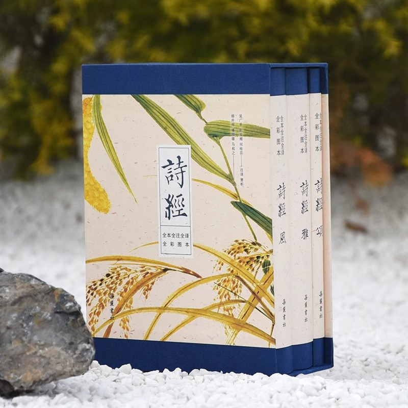 [正版] 诗经 全3册风雅颂三卷 原文译文注释插图 诗经原著完整版 给孩子的诗经注音版译注 岳麓书社 详尽赏析传统