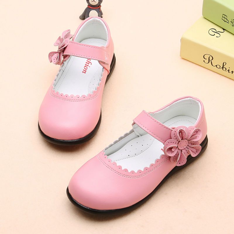 迪鲁奥diluao女童皮鞋红色公主鞋白黑单鞋韩版方口学生鞋小女孩皮鞋