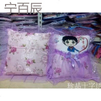 新款3D纯手工十字绣抱枕一对 情侣卡通动漫客厅蕾丝边成品