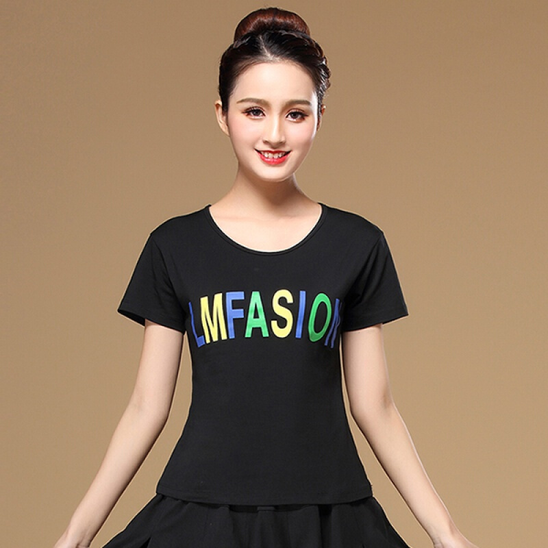 杨丽萍广场舞服装新款短袖上衣夏棉舞蹈服演出服运动休闲衣女