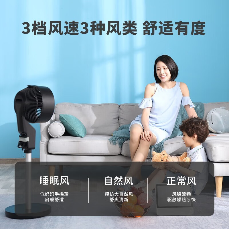 飞利浦(PHILIPS)电风扇ACR3142CF空气循环扇家用直流变频电风扇智能轻音无噪立式遥控定时落地扇换气扇高清大图