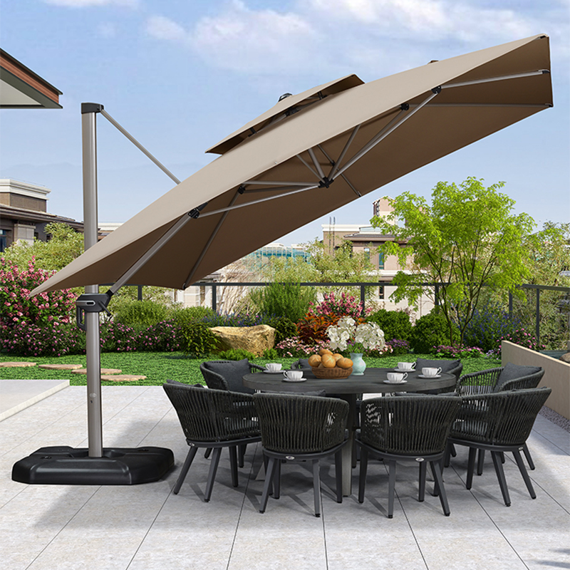 紫叶太阳伞户外庭院伞别墅花园室外罗马伞露台院子露天阳台遮阳伞高清大图