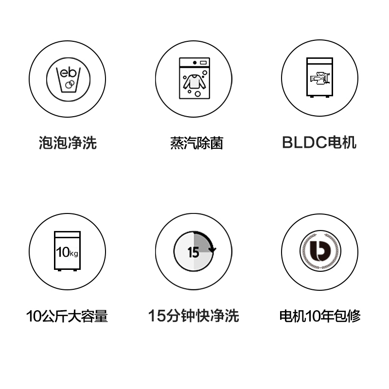 三星(SAMSUNG) WD10N64GTMW/SC 10KG滚筒洗衣机 洗烘一体