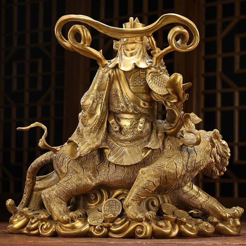 美帮汇铜武赵公明摆件 佛像赵公明骑虎关公像摆设品图片