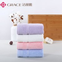 洁丽雅(grace)毛巾4条装 家用纯棉柔软洗脸巾 加厚亲肤吸水毛巾面巾