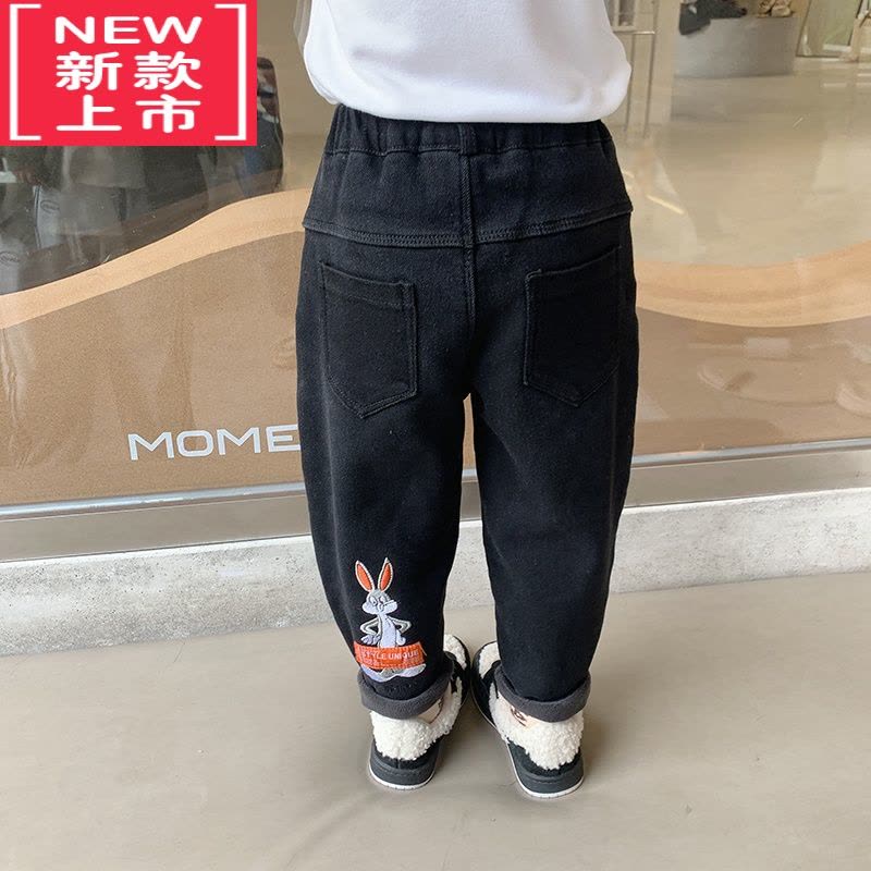 可莉允女童加绒牛仔裤秋冬2022新款女宝宝一体绒保暖裤儿童冬季童装裤子图片