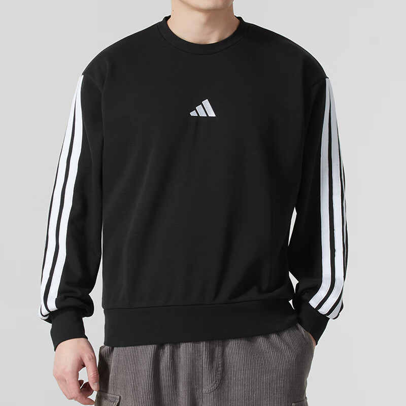 adidas卫衣男装新款运动服跑步舒适休闲上衣圆领套头衫JE6372 ZP高清大图