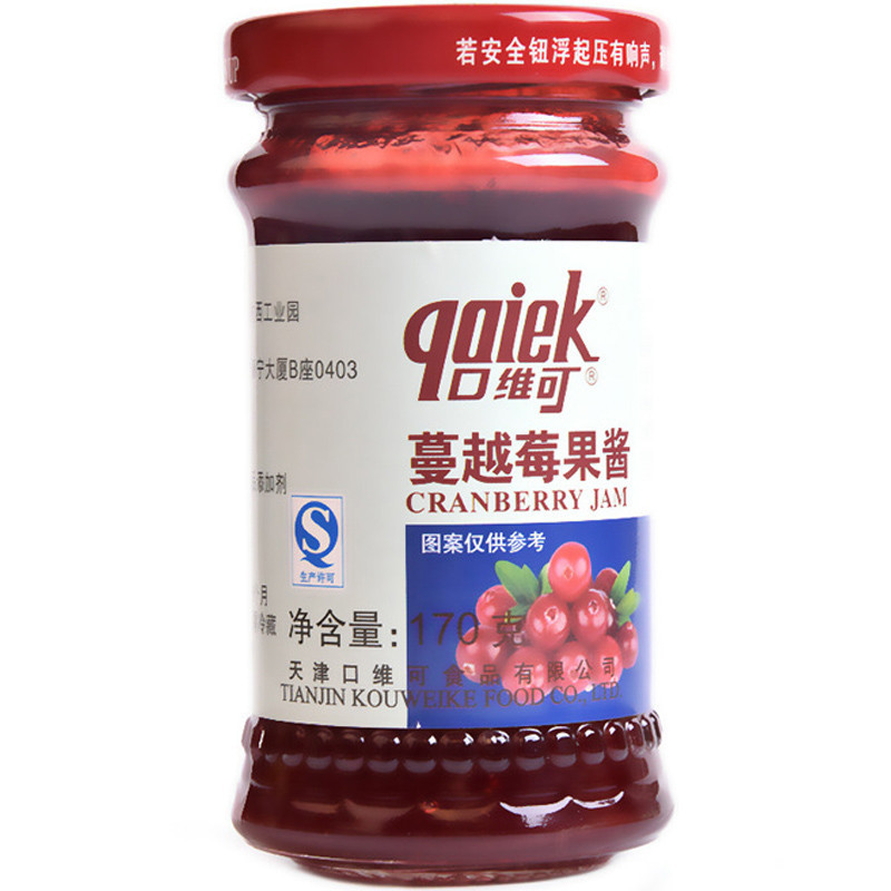口维可蔓越莓果酱170克 西餐必备,糕点烘焙必备,健康营养,方便食用