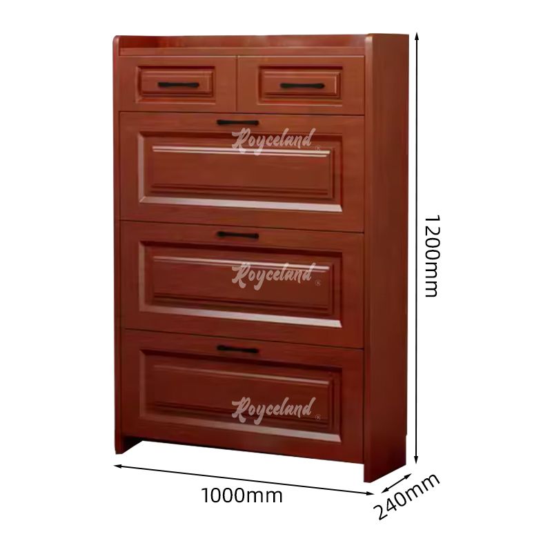 洛诗莲 (RoyceLand) 木质翻斗鞋柜入户门口窄边鞋柜双层双抽屉 1000*240*1200