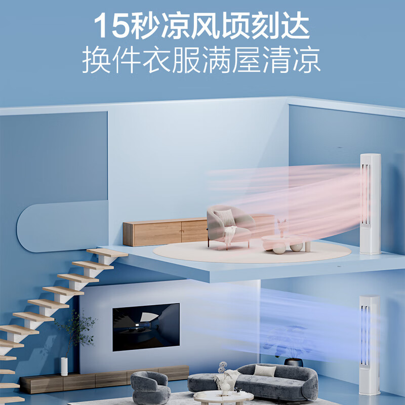 海尔(Haier)空调柜机净省电2匹p变频冷暖新一级智能客厅大风口节能省电KFR-50LW/E1-1高清大图