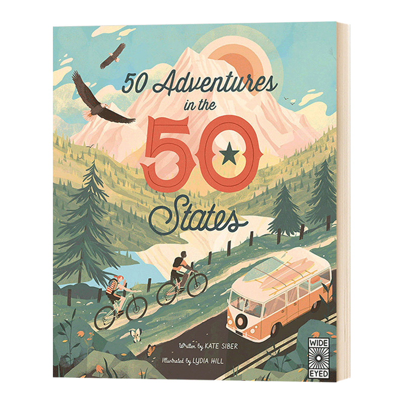 [醉染正版]在美国50个州的50次冒险 精装 50 Adventures in the 50 States 英文原版儿童高清大图
