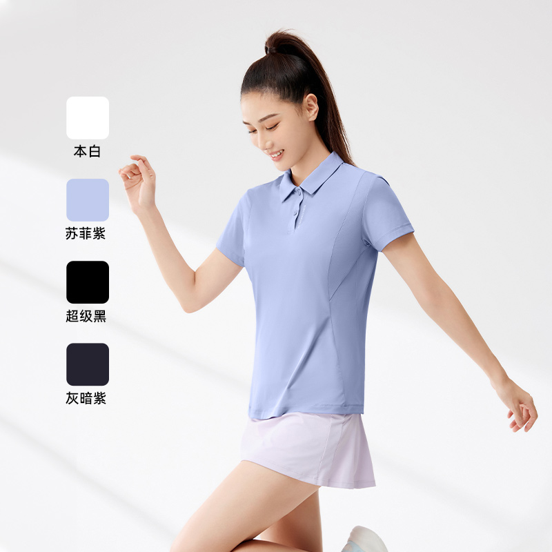 361°翻领T恤夏季新款冰感透气POLO衫女女士户外防晒运动短袖高清大图