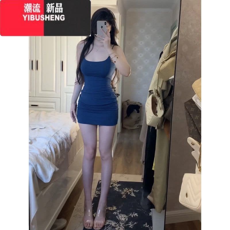 YIBUSHENG辣妹包臀短裙女装季新款风情万种小妈掐腰裙显身材吊带连衣裙图片