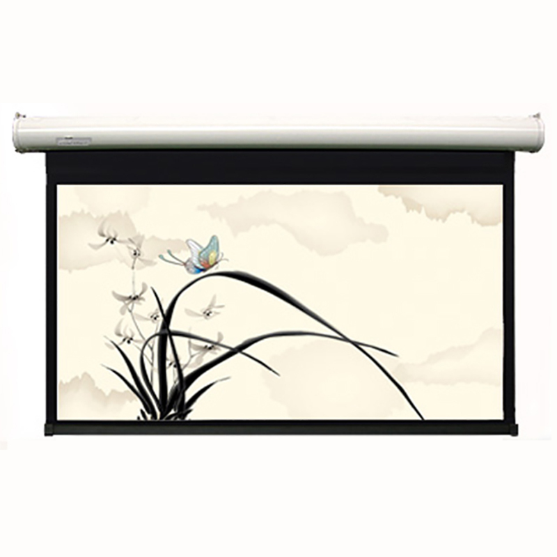 经科JK电动遥控不带拉绳拉线投影幕布H3-FI/2t玻纤灰幕84寸4:3