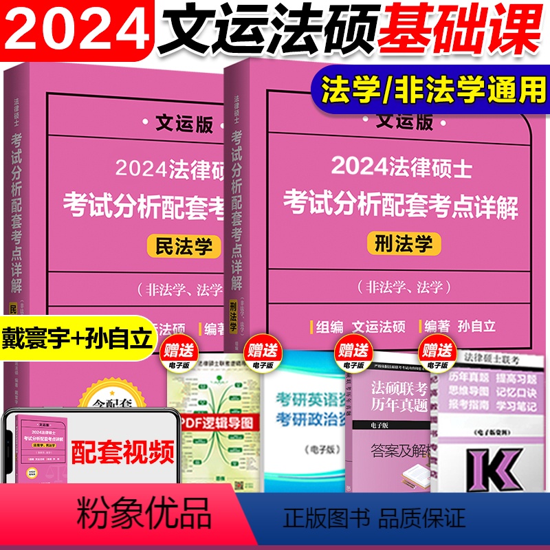 2024考点详解 ·民法+刑法 [正版]文运2024考研法律硕士考试分析配套考点详解 戴寰宇民法孙自立刑法王振霞法制