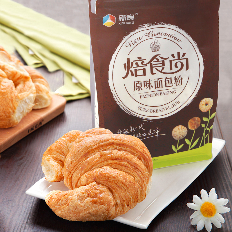 新良焙食尚原味面包粉(1kg)高筋面粉 优质面包小麦粉 烘焙原料 袋装