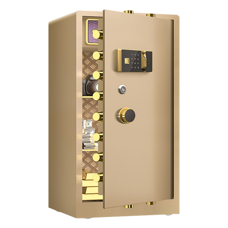 臻远ZY-NW-BXGS-66全钢实心保险柜办公防盗保险箱 高150cm金色指纹款