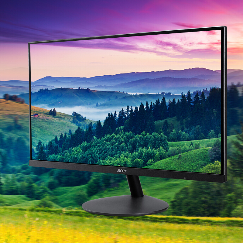 宏碁(Acer)23.8英寸1080P IPS屏 全高清HDMI+VGA可壁挂办公家用显示器E241Y