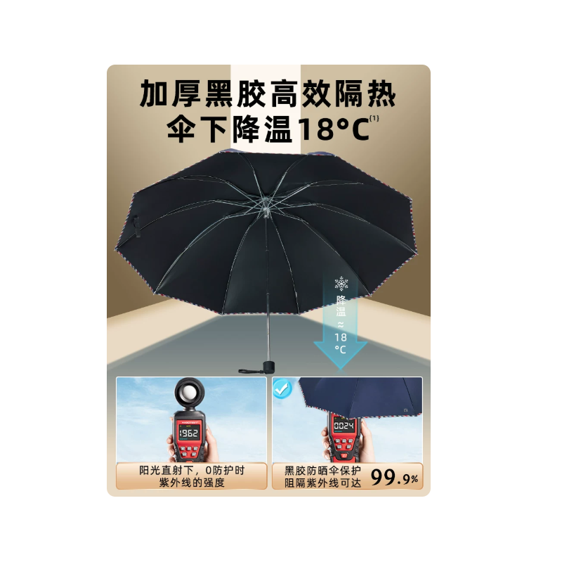 天堂伞三折晴雨伞307E高清大图