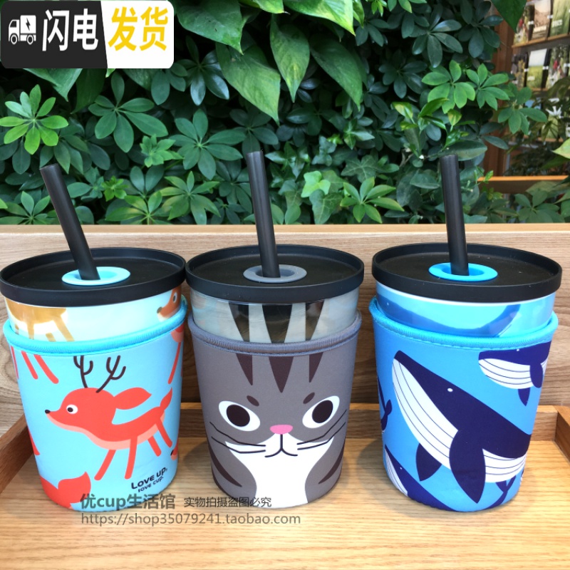 三维工匠办公室大容量卡通霸王陶瓷杯子创意带吸管早餐茶咖啡生日水杯马克杯高清大图