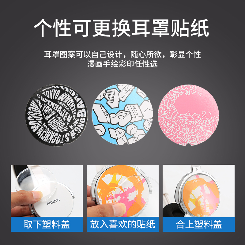 飞利浦SHM7110U 有线耳机头戴式耳麦吃鸡电竞电脑游戏学习耳机带麦台式笔记本听歌耳机手机通用SHM7110U
