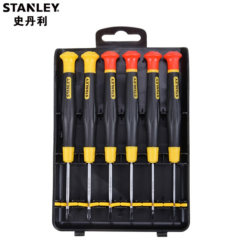 史丹利(STANLEY)66-392-23 微型精密螺丝批十字一字 6件套装