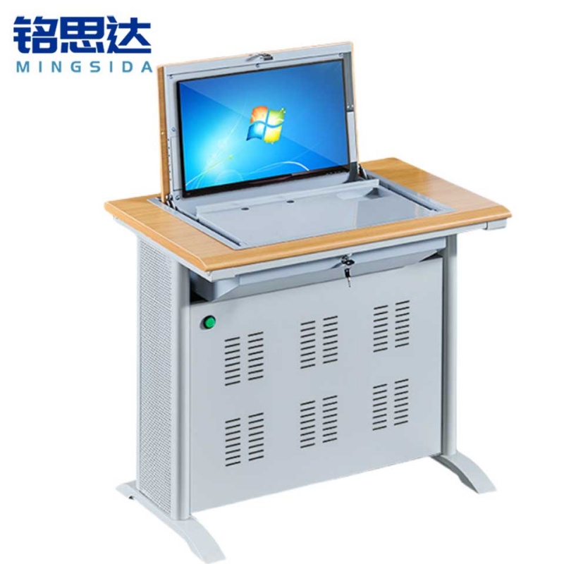 铭思达翻转电脑桌单人位张高清大图