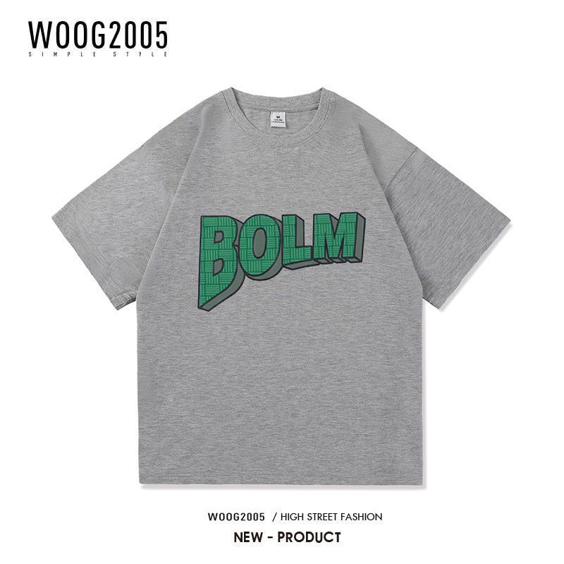 WOOG2005ins火原宿港风情侣上衣宽松韩版潮牌字母印花短袖T恤潮