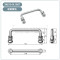 孔距L=90 碳钢镀铬 类MISUMI拉手米思米UWAFN100/120/180可折叠式省空间无妨碍型拉手