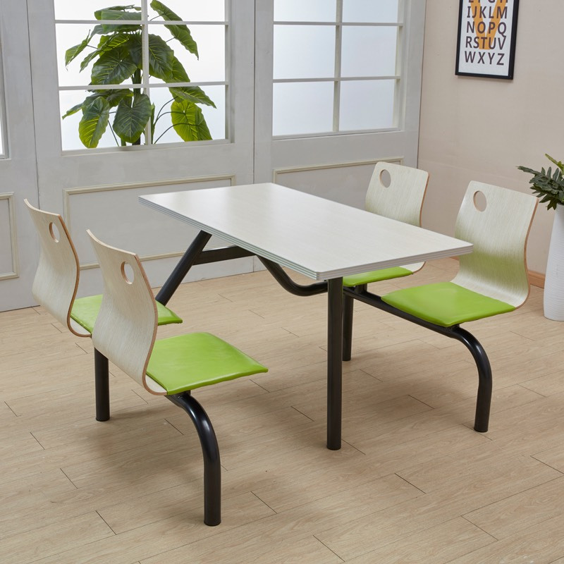 寻木匠员工食堂餐桌组合肯德基连体快餐桌椅学校饭店餐馆桌椅敬老院