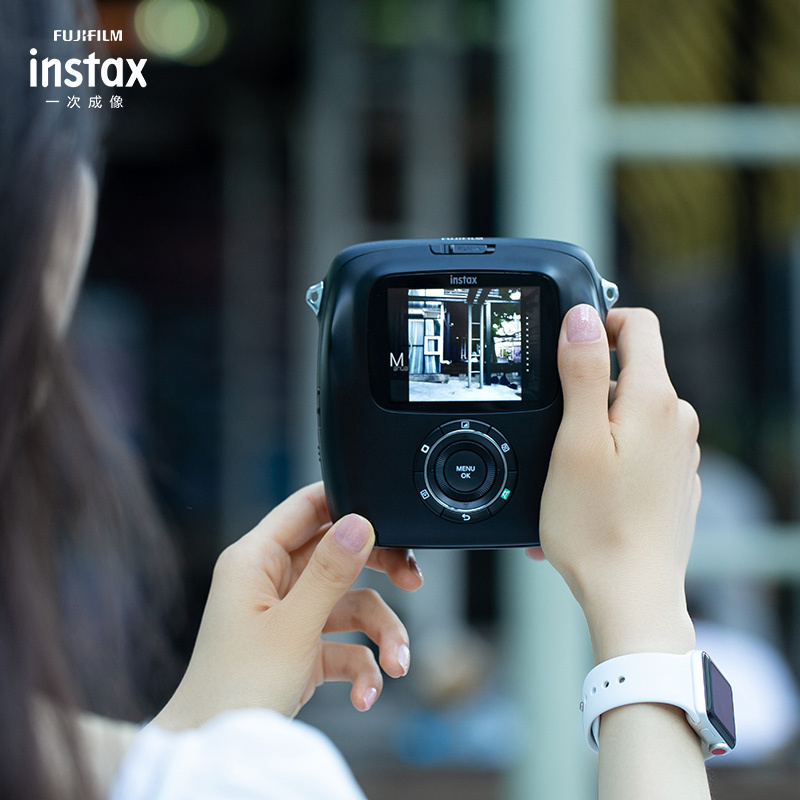 富士(FUJIFILM)INSTAX拍立得 相机数码一次成像胶片相机SQUARE SQ10豪华 深邃黑色 方形尺寸 数码