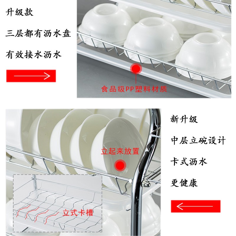 厨房置物架家用碗碟放碗架收纳架装碗筷收纳箱洗碗池沥水架收纳盒收纳层架 三维工匠高清大图