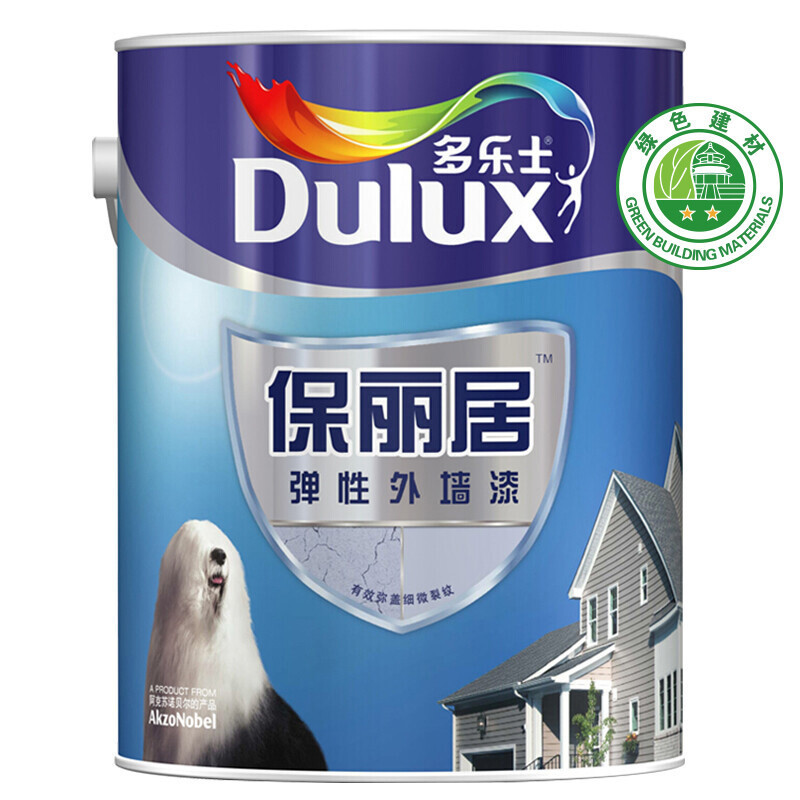 多乐士(Dulux) 保丽居弹性外墙漆乳胶漆外墙油漆涂料工程漆面漆A601 5L 哑光白色