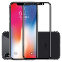 ESCASE 苹果iPhoneX/Xs手机膜钢化膜全屏手机贴膜苹果10手机保护膜高清防爆玻璃膜 黑色
