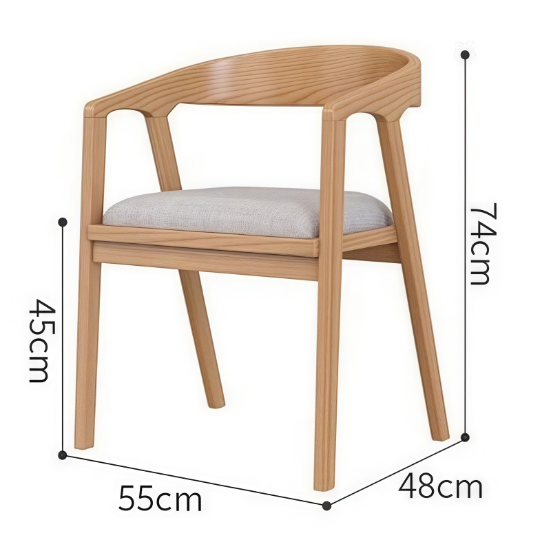 豫龙都靠背餐椅实木把高清大图