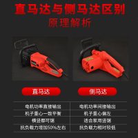 闪电客家用多功能电锯伐木锯大功率木工电链锯手提电动链条锯免加油锯子 12寸小巧款①:淬火链条1 锰钢导板1 （2米线）