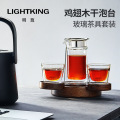 KAMJOVE/金灶 明尊 G-33 双层玻璃泡茶壶套装水具 双层玻璃茶杯 耐热玻璃水杯 鸡翅木杯托 家用茶具