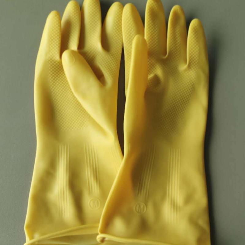 手套加厚牛筋乳胶手套耐用耐磨橡胶洗碗胶手套防水胶皮塑胶皮手套2双