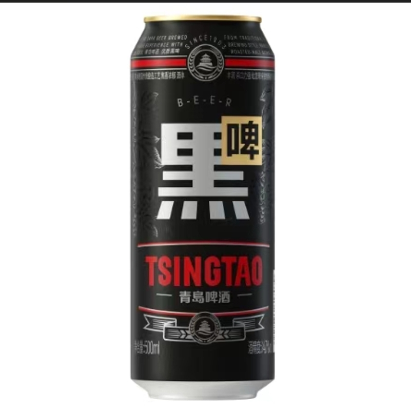青岛啤酒(TSINGTAO)黑啤12度500ml*12罐 整箱装高清大图
