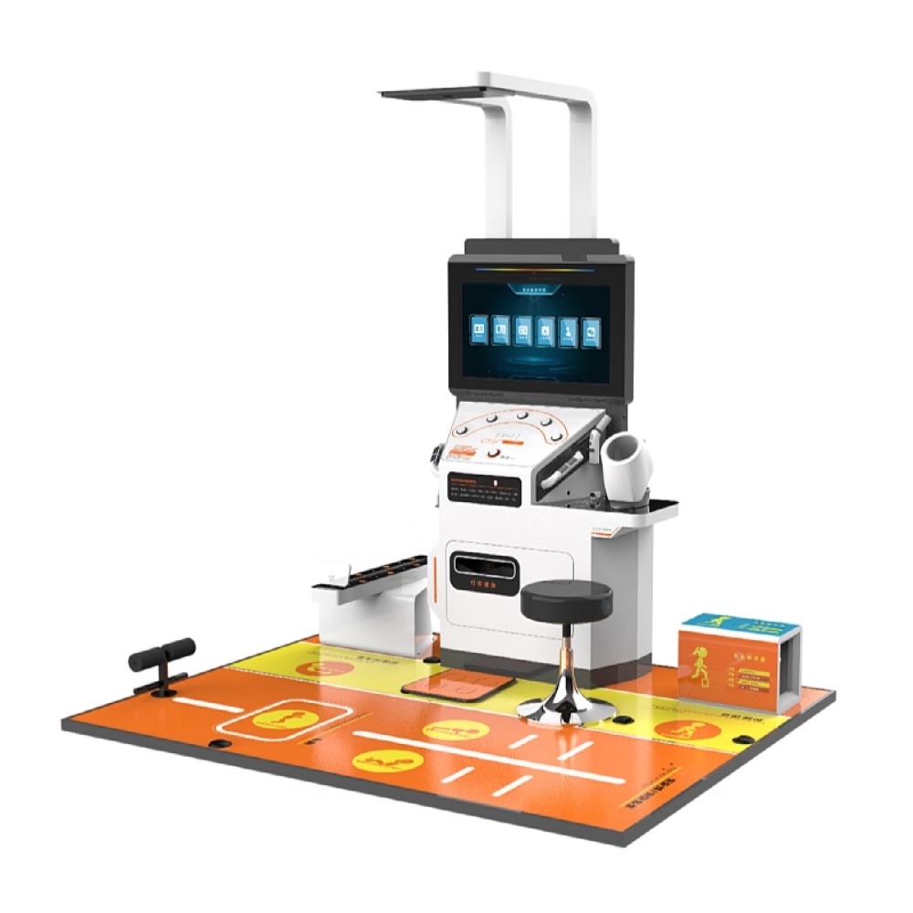 乐佳利康健康体征测试一体机厂家,智能AI动画机器人引导国民体质监测仪器 HW-T600高清大图