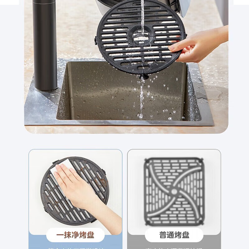 美的(Midea)空气炸锅家用全自动多功能大容量电炸锅薯条机热风循环免翻面可视窗口双钮 MF-KZE5012 GM高清大图