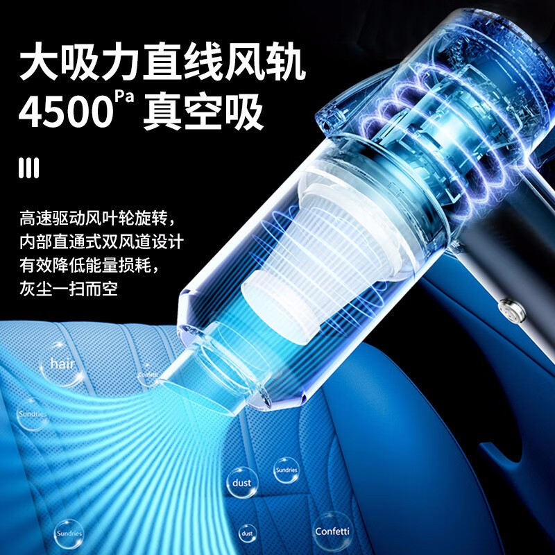 扬子(YAIR) RT-8821-X 车载吸尘器 家用大吸力无线手持小型汽车用桌面便携除尘机高清大图