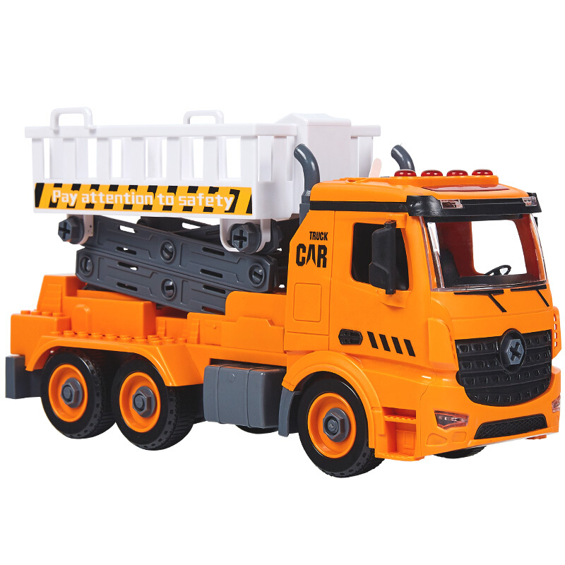 手动滑行工程车救援车工程模型儿童玩具车男孩积木惯性救援车参数