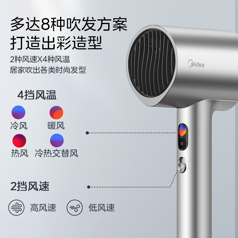 美的Midea吹风机FD205_星光银