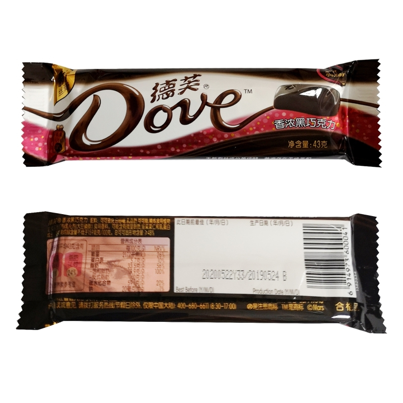 德芙 Dove 巧克力德芙dove德芙香浓黑巧克力排块香浓黑巧克力43g 价格图片品牌报价 苏宁易购趣淘专营店