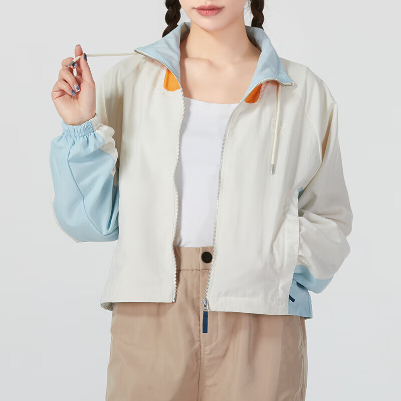 彪马(PUMA)外套女装新款时尚抽绳领口休闲运动上衣撞色拼接夹克626047-87 ZP高清大图